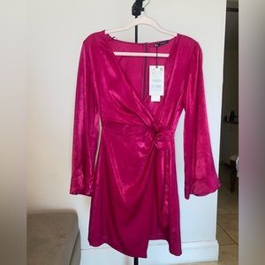 Zara Raspberry Silk Dress
